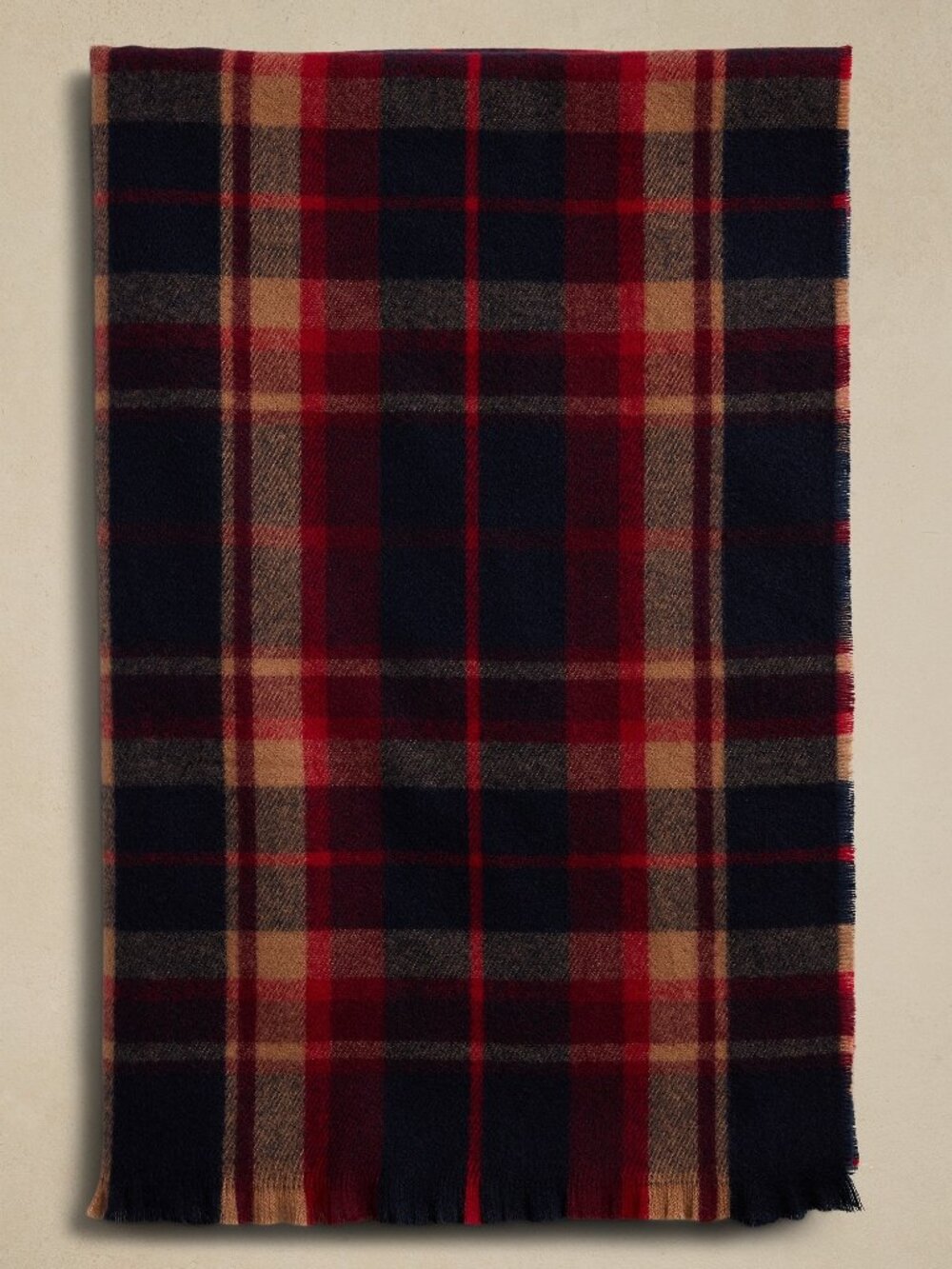 NWT Banana Republic Classic Plaid Scarf in Red and Navy